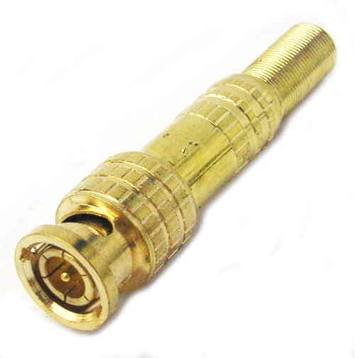 BNC Plug 5C Gold with Spring Solderless